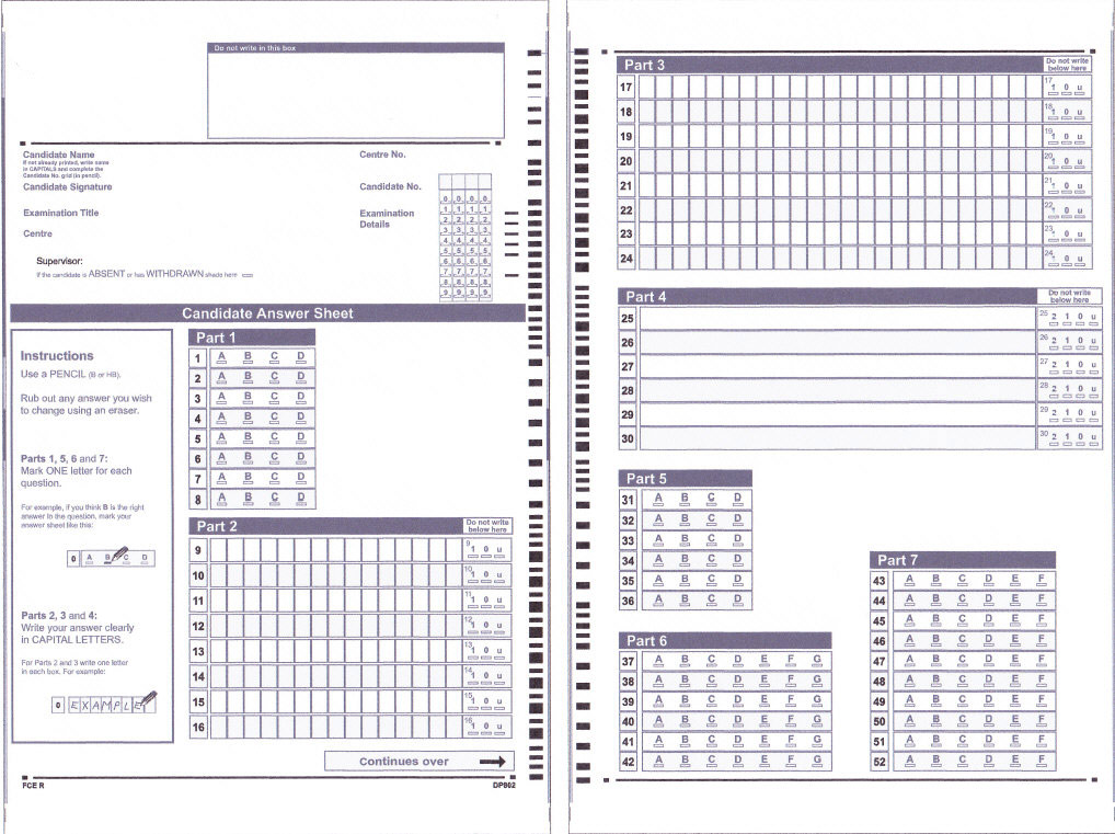 Reading And Use Of English Examen First Certificate